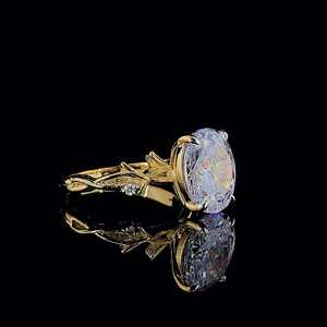 Bague de luxe pour femme avec diamants et bande plaquée or, pour une utilisation élégante en bijouterie fine, mariage et fiançailles, provenant d'un fournisseur indien. - Product Image 4