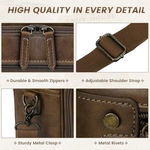 Custom Logo Leather Genuine Leather Laptop <b>Briefcase</b> Shoulder Strap Business Travel Men's Stylish <b>Briefcase</b> Bag. - Product Image 4