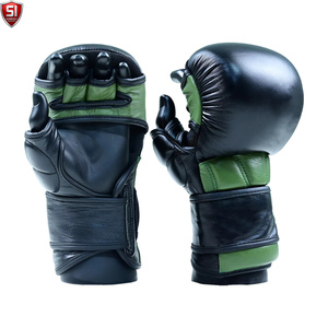 Guantes de Sparring de Piel Sintética PU de Primera Calidad SUMROOS, Diseño de Dedos Abiertos, Correa de Muñeca Ajustable con Cierre de Gancho y Bucle, Artes Marciales, Boxeo - Product Image 1