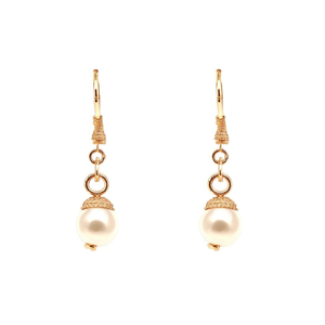 Golden Pearl Alloy with Gold Plating Small Jhumka Earrings-Ethnic Vintage Casual Charm Studs for Party - Product Image 2