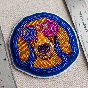 Patch brodé élégant en perles de rocaille pour vêtements et accessoires, applique faite à la main en perles de rocaille, ornement décoratif de mode - Product Image 2