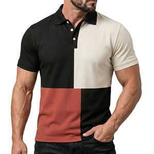 Bulk Men's Short Sleeve Polo <b>Shirts</b> Custom <b>Patchwork</b> Stylish Design Breathable Slim Fit Sportswear Wholesale Factory Polo <b>Shirts</b> - Product Image 5