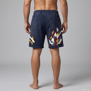 Pantalon en molleton bouclette français tricoté, coupe ample, taille élastique, imprimé personnalisé, peint à la main, style vintage hip-hop, effet délavé, poids lourd, tendance streetwear - Product Image 5
