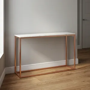 Modern <b>Marble</b> <b>Top</b> Metal Frame <b>Console</b> <b>Table</b> Minimalist Design Hallway Furniture coffee <b>Table</b> - Product Image 3