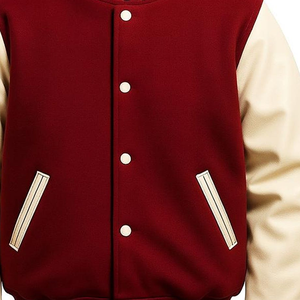 Chaqueta Universitaria Premium de Color Granate y Blanco para Fraternidad |   Cintas Bordadas Auténticas de Lana Estilo Letterman |   Béisbol Personalizado para Hombre de Invierno - Product Image 5