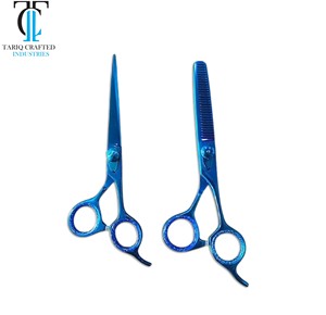 Ensemble de ciseaux de barbier professionnels pour la coupe et l'effilage des cheveux, pour les fournitures de salon de coiffure et de barbier - Product Image 3