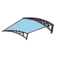 Abri de pluie moderne manuel en polycarbonate alvéolaire résistant aux intempéries avec supports décoratifs en plastique pour portes et fenêtres – Vente en gros