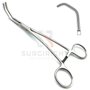 Pince d'occlusion tangentielle atraumatique DeBakey Satinsky à double angle pour veine cava, instrument chirurgical pour la chirurgie générale - Product Image 6