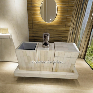 ชุดห้องน้ำสี่ชิ้นสุดหรูทันสมัย ผลิตจากวัสดุรักษ์โลก งานแฮนด์เมดคุณภาพสูง ฝังด้วยกระดูกธรรมชาติ สีสันปรับแต่งได้ บรรจุภัณฑ์ปลอดภัย BMS - Product Image 5