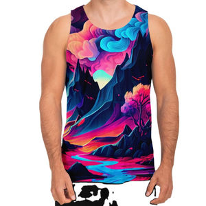 Camisetas de Tirantes Personalizadas de Secado Rápido con Impresión Digital, Bordado y Estampado Completo para Hombre, Tallas Grandes, para Gimnasio y Fitness de Verano - Product Image 1