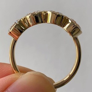 Anillo de Diamantes de Laboratorio con Cuatro Piedras de 0.25CT Cada Una, Corte Redondo, para Mujer, Oro Sólido de 14K, Regalo de Cumpleaños o Promesa para Enamorados - Product Image 3