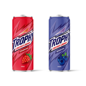 Boisson énergisante Trophy 250ml saveur fraise-cyanoacrylate en conserve du Vietnam BRC FSSC - Marque privée acceptée, conception et échantillon gratuits - Product Image 1