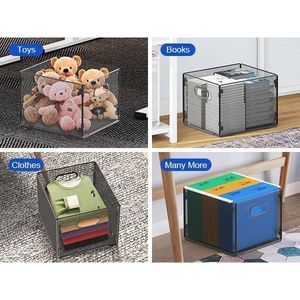 2 Pack Letter Size Hanging File Organizer Mesh File <b>Folder</b> Storage <b>Boxes</b> Hanging Cabinet Organizer for Paper & Media Items - Product Image 5