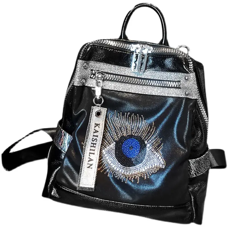 Wholesale Women Fashion Backpack Sac A Dos Popular Ins Evil Eye Bags Logo Leather Backpack