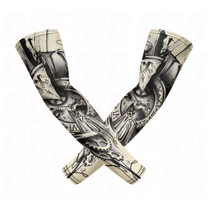 Unisex Black and White Custom Pattern Cooling <b>Compression</b> <b>Arm</b> <b>Sleeves</b> for Outdoor Activitie Breathable Protection - Product Image 3