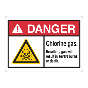 Panneau d'avertissement de gaz chloré Brady DANGER, 10x14 pouces, en matériau PC, pour laboratoires - Product Image 2