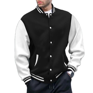 Custom Baseball Casual Sports <b>Jacket</b> Men's Streetwear <b>Varsity</b> <b>Jacket</b> Letterman <b>Jacket</b> in <b>Plain</b> Style OEM - Product Image 1