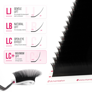 Charmlash Extensions de cils en vison en gros LJ Curl Marron, Plateaux de cils à courbure spéciale, Qualité supérieure 0.03 0.05 0.07, Lifting doux - Product Image 1