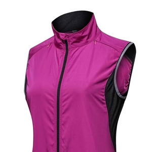 Chaleco de Ciclismo Personalizado para Mujer, Chaleco de Ciclismo sin Mangas, Color Rosa Intenso, Cortavientos, Ligero - Product Image 5