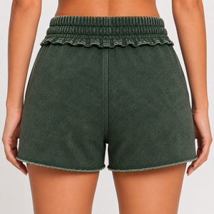 Shorts décontractés, confortables et respirants pour femmes, style streetwear, effet délavé, pour l'été, vêtements de sport, 100% coton - Product Image 5
