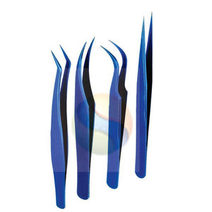 Pinzas de Precisión Profesional de Acero Inoxidable para Extensión de Pestañas, Logotipo Personalizado, Punta Recta, Punta Curva, Punta Puntiaguda Elite - Product Image 1