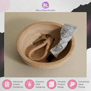 Proveedor con Experiencia en Venta al por Mayor de Cuencos Decorativos Redondos Hechos a Mano de Mármol Travertino para Decoración del Hogar en Oferta - Product Image 3