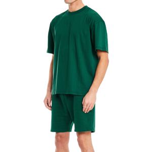 Oem Wholesale Men's Short <b>Sets</b> Custom Logo Spandex Cotton Breathable Summer Clothing Heavyweight Solid Color Best Manufacturer - Product Image 2