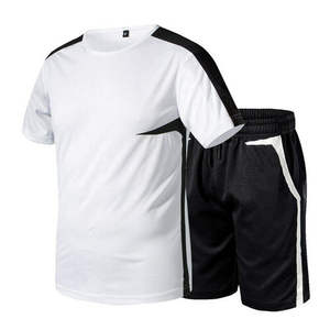 Conjunto Deportivo Casual de Otoño para Hombre, Camiseta de Manga Corta y Pantalones Cortos, 2 Piezas, Poliéster/Algodón, Largo hasta la Rodilla - Product Image 1