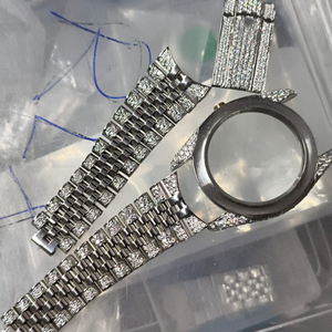 Relojes Unisex de Lujo con Moissanita VVS, Totalmente de Diamantes, Movimiento Mecánico Automático ETA, Correa de Cuero, Acero Inoxidable, Gran Venta - Product Image 1