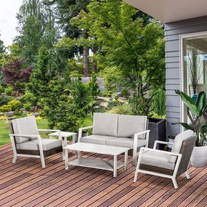 Set da Pranzo per Esterni in Ferro e Legno, Arredamento da Giardino per Cortile - Collezione di Mobili da Patio - Product Image 1