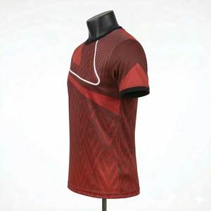 เสื้อผ้ากีฬาผู้ชายพิมพ์ลายแบบซับลิเมชั่นสั่งทำพิเศษ แขนสั้น แห้งเร็ว ระบายอากาศได้ดี คุณภาพพรีเมียม ผลิตในปากีสถาน ผ้าฝ้าย 100% - Product Image 2