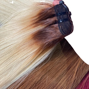 Single Donor Bone Straight Natural Virgin Human Hair <b>Extensions</b> Tape In Flat <b>Tip</b> Clip Ins Super Double Drawn Hair - Product Image 5