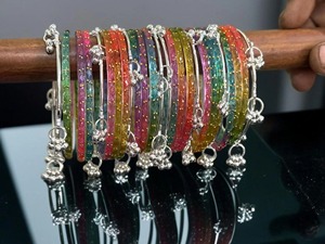 Stylish Women glass Fashion <b>Bangles</b> <b>Set</b> Trendy <b>Bangles</b> Stackable <b>Bangles</b> Ladies Wrist Accessories Modern Jewelry Daily Wear - Product Image 2