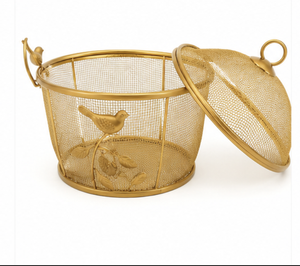 Corbeille à fruits en métal doré avec motif d'oiseau, couvercle décoratif, support à fruits de table, décoration de cuisine, salle à manger, maison, rangement - Product Image 4