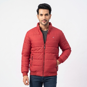 Veste matelassée à col montant et fermeture éclair pour homme, décontractée, chaude pour l'hiver, en polyester léger, pour l'extérieur - Product Image 1