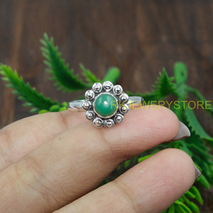 Bague en Aventurine verte, en argent Sterling 925, avec pierre verte, minimaliste, bagues de fiançailles pour femmes, bijoux en Aventurine - Product Image 5