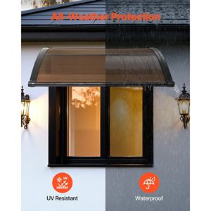 Tende da Sole per Porte Esterne 38 x 40 Pollici con Staffa di Drenaggio in ABS per Protezione da Pioggia, Neve e Sole - Tende da Sole per Ingressi - Product Image 3