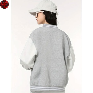 Chaqueta Varsity para Mujer, Diseño Color Block, Chaqueta Letterman con Botones al Frente, Corte Regular para Uso Casual en el Campus, Chaqueta de Béisbol - Product Image 6