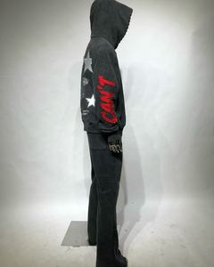 High Quality 100% Cotton Men's Casual Streetwear Flare Sweat <b>Suits</b> OEM Puff Print Stacked <b>Pants</b> Hoodie Fleece Winter Collection - Product Image 4