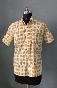Chemise décontractée pour homme à manches courtes avec imprimé d'éléphant de dessin animé, col rabattu, coton respirant, style estival - Product Image 3