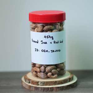 Round Jar With Red Lid Buttery Salty Flavor Custom Grade Vietnam OEM Organic Cashew <b>Nuts</b> Premium Roasted Wholesale - Product Image 1