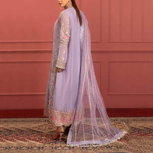 Robe longue de soirée pour femme 2026 en georgette lourde, broderie de sequins, style pakistanais, en mousseline de luxe, pour occasions formelles - Product Image 3