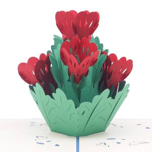 Carte de vœux en papier avec fleur de rose, carte pop-up 3D, roses faites à la main, cartes pop-up sur le thème des roses, carte 3D pop-up, carte de vœux spéciale, artisanat - Product Image 1
