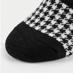 <b>Crew</b> <b>Socks</b> Houndstooth Pattern Black White Knitted Breathable Daily Casual Wear Adult Regular Style - Product Image 6