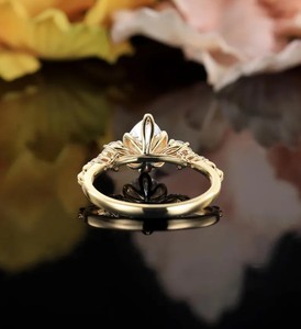Pear Cut Moissanite <b>Ring</b> 925 Sterling <b>Silver</b> Elegant Teardrop <b>Solitaire</b> Engagement <b>Ring</b> Minimalist Wedding Jewelry Gift for Her - Product Image 3