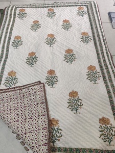 Handmade Cotton Hand Block Printed <b>Quilt</b> Decorative <b>Bedspread</b> Soft Reversible Bedroom Blanket Bulk Supply Export - Product Image 2