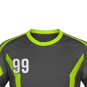 Men Black Lime Green Sublimated Handball Jersey Short Sleeve <b>Polyester</b> Team Wear Sports <b>Shirt</b> Match Training Apparel - Product Image 3