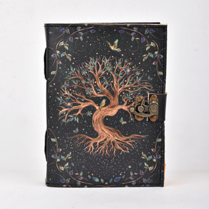 <b>A5</b> Tree of Life <b>Diary</b> Notebook 100 Pages Vintage Nature Design Lock Journal Aesthetic Durable Writing Book Luxury Cover Elegant - Product Image 1