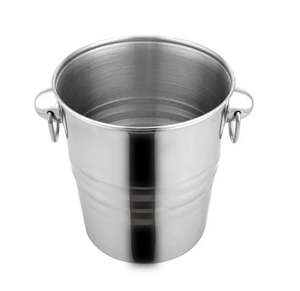 Seau à glace en acier inoxydable martelé avec poignée double et pince, logo personnalisé, seaux à glace en acier - Product Image 2