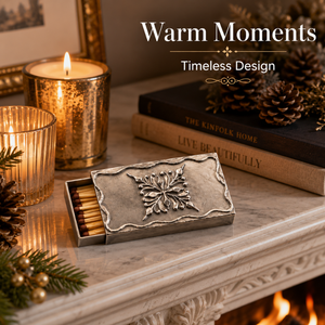 Handcrafted Solid Brass <b>Matchbox</b> Holder Decorative Match Case Vintage Tabletop Storage Sleeve for Candle Fireplace Home Decor - Product Image 3